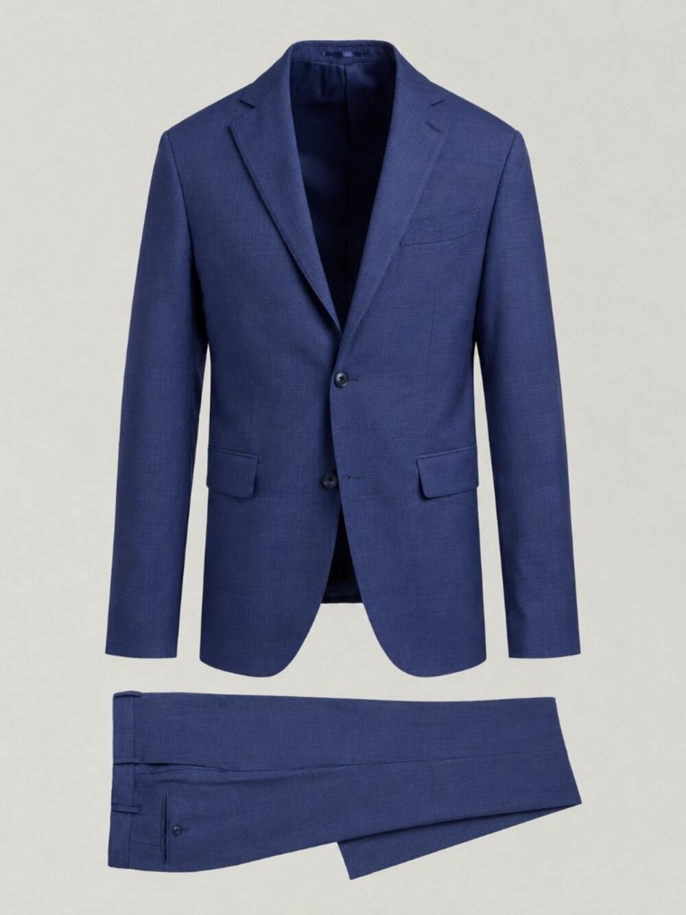 HAROLD 100% Wool Double Vent Mid Blue Plaid Suit Size‎ 60R US 50R